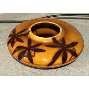 Vintage MCM Amber Brown Ceramic Flower Bud Vase Tropical/Tiki Decor Japan Retro